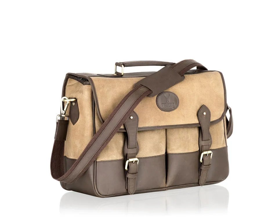 Woodland Leathers Canvas Two Toned Messenger